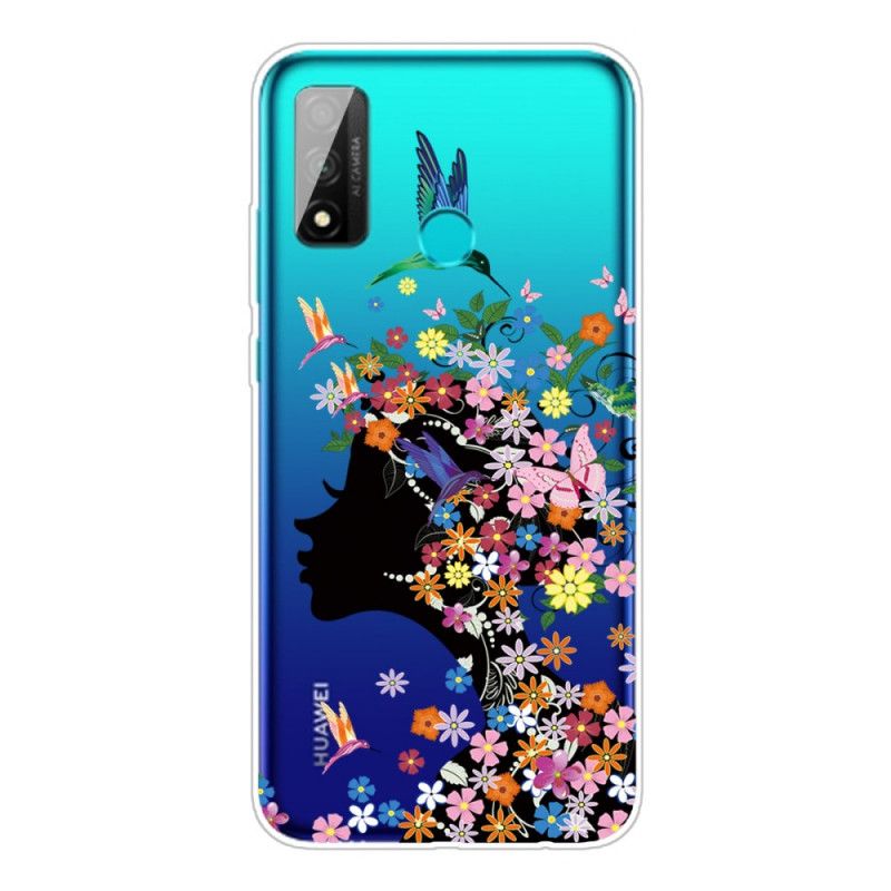 Hülle Huawei P Smart 2020 Transparentes Blumenmädchen