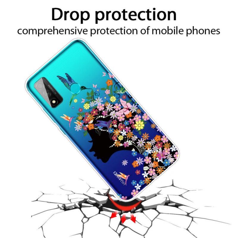 Hülle Huawei P Smart 2020 Transparentes Blumenmädchen