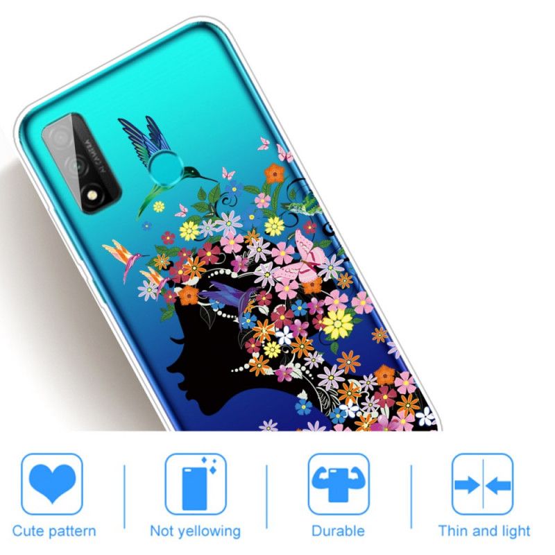 Hülle Huawei P Smart 2020 Transparentes Blumenmädchen