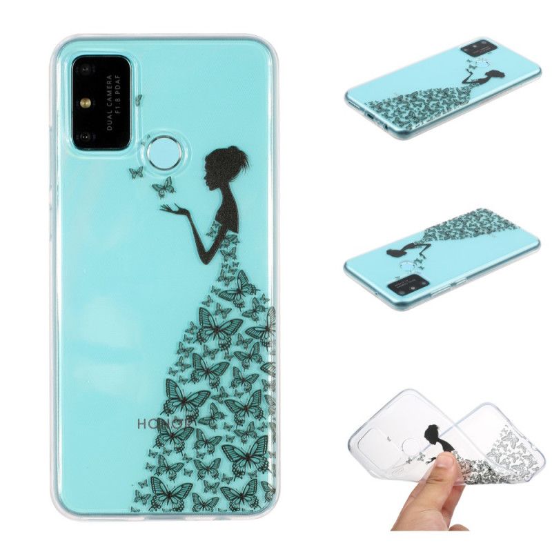 Hülle Huawei P Smart 2020 Transparentes Kleid Mit Schmetterlingen