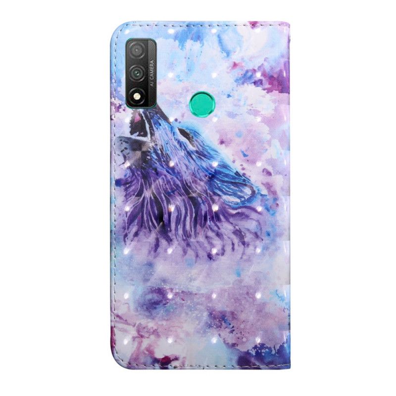 Lederhüllen Huawei P Smart 2020 Aquarellwolf