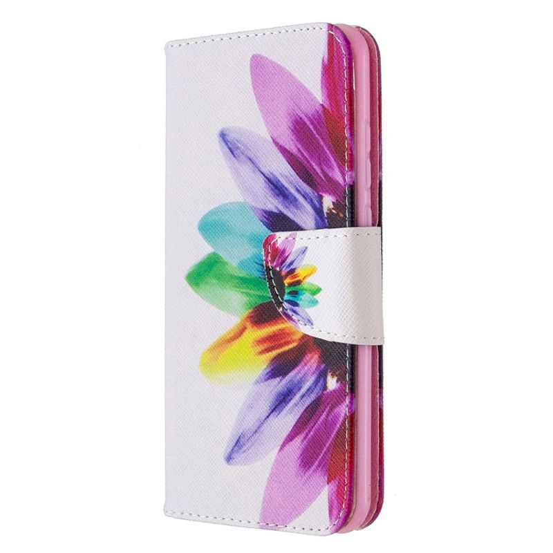 Lederhüllen Huawei P Smart 2020 Handyhülle Aquarellblume