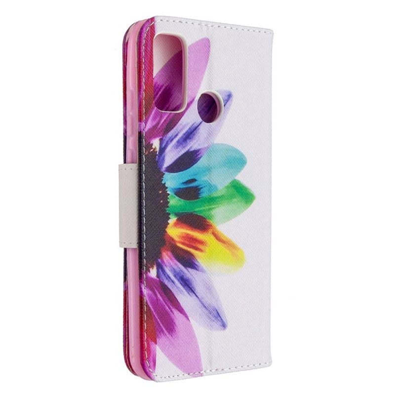 Lederhüllen Huawei P Smart 2020 Handyhülle Aquarellblume