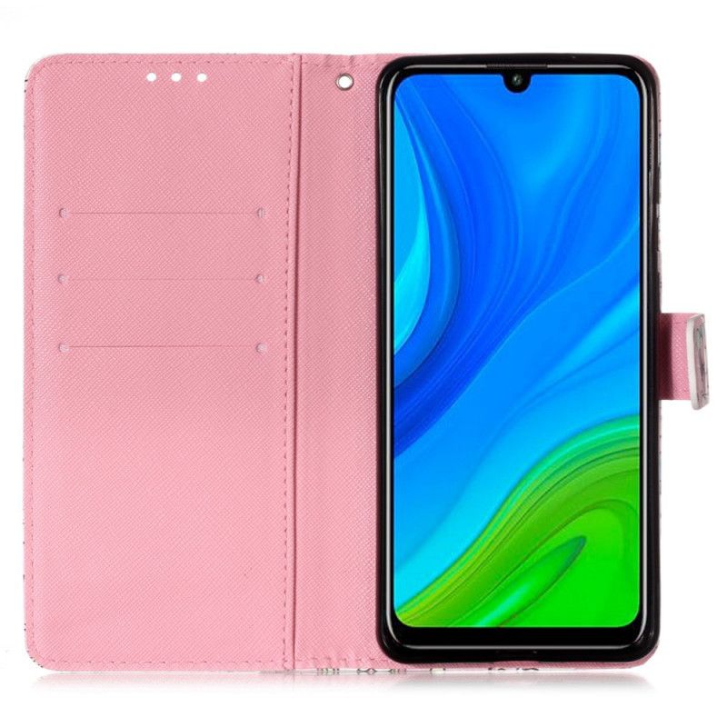 Lederhüllen Huawei P Smart 2020 Handyhülle Aquarellmohn