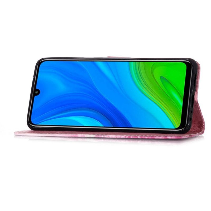 Lederhüllen Huawei P Smart 2020 Handyhülle Aquarellmohn