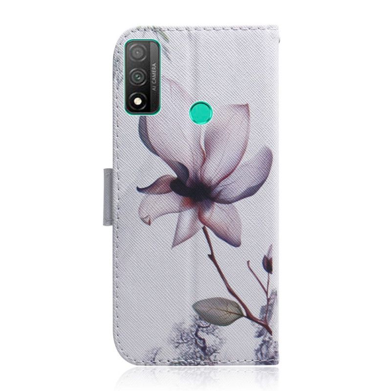 Lederhüllen Huawei P Smart 2020 Handyhülle Eine Rosa Blume