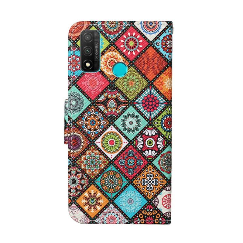 Lederhüllen Huawei P Smart 2020 Patchwork-Mandalas Mit Tanga