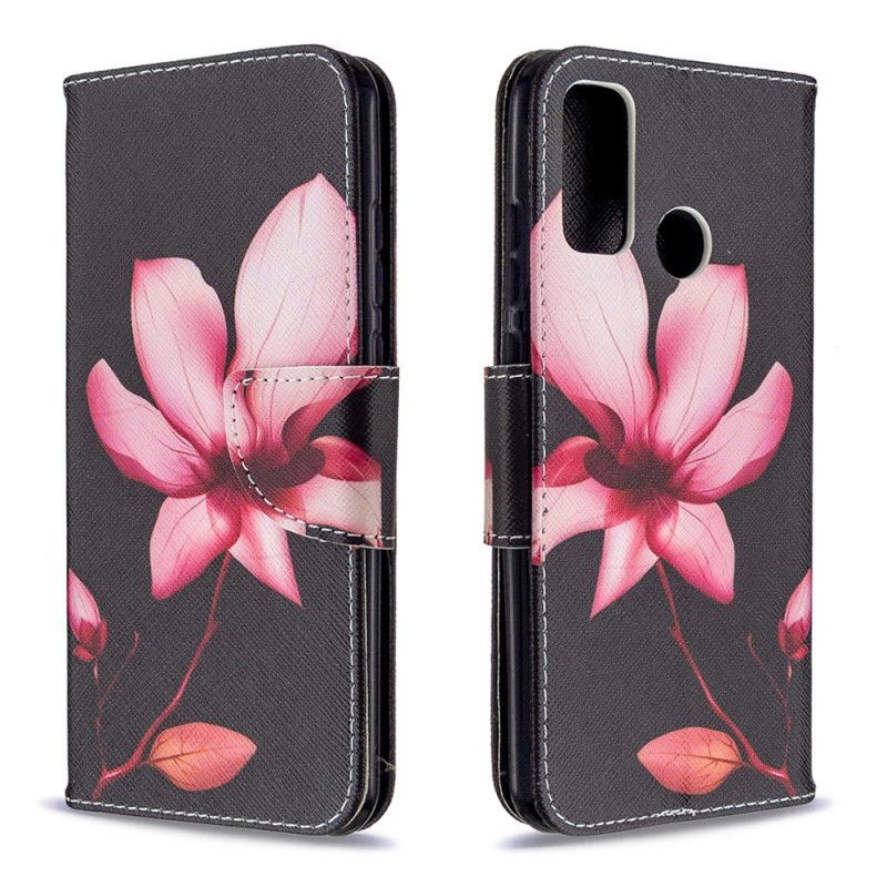 Lederhüllen Huawei P Smart 2020 Rosa Blume