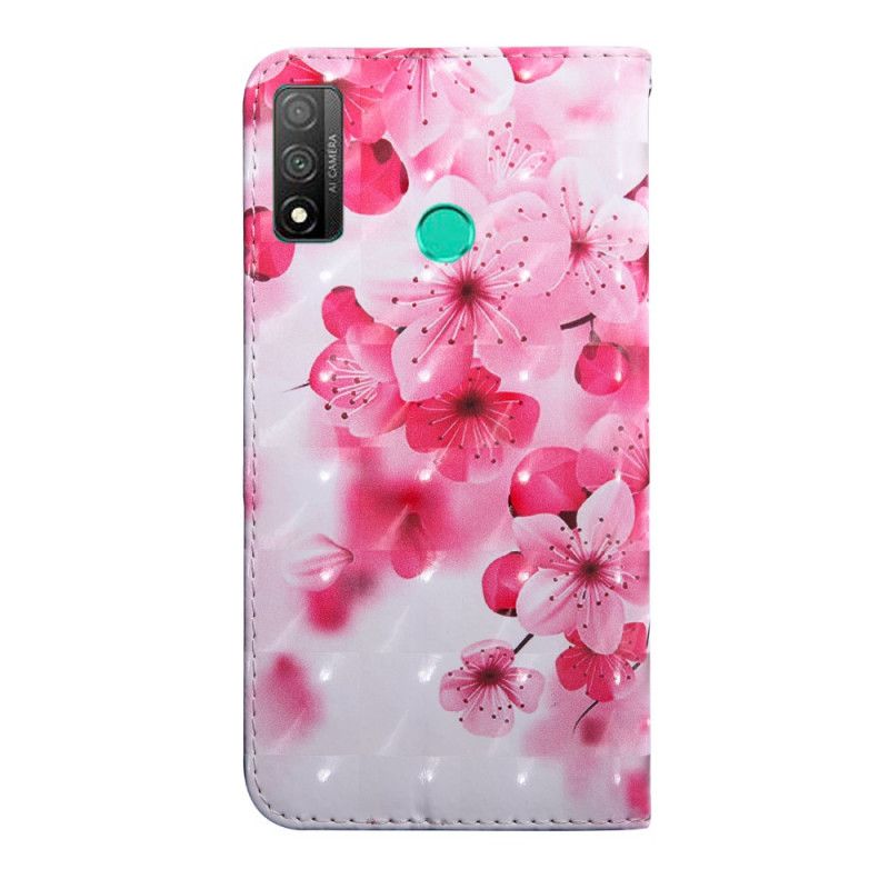 Lederhüllen Huawei P Smart 2020 Rosa Blüten