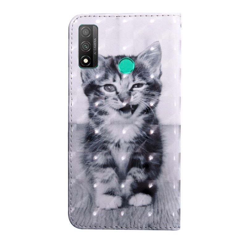 Lederhüllen Huawei P Smart 2020 Schwarz-Weiß-Katze