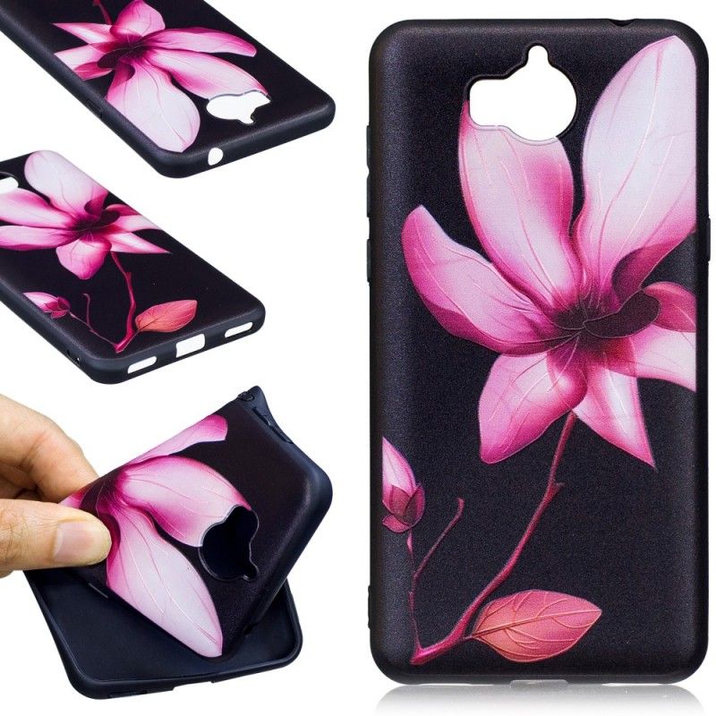 Hülle Huawei Y6 2017 Geprägte Rosa Blume