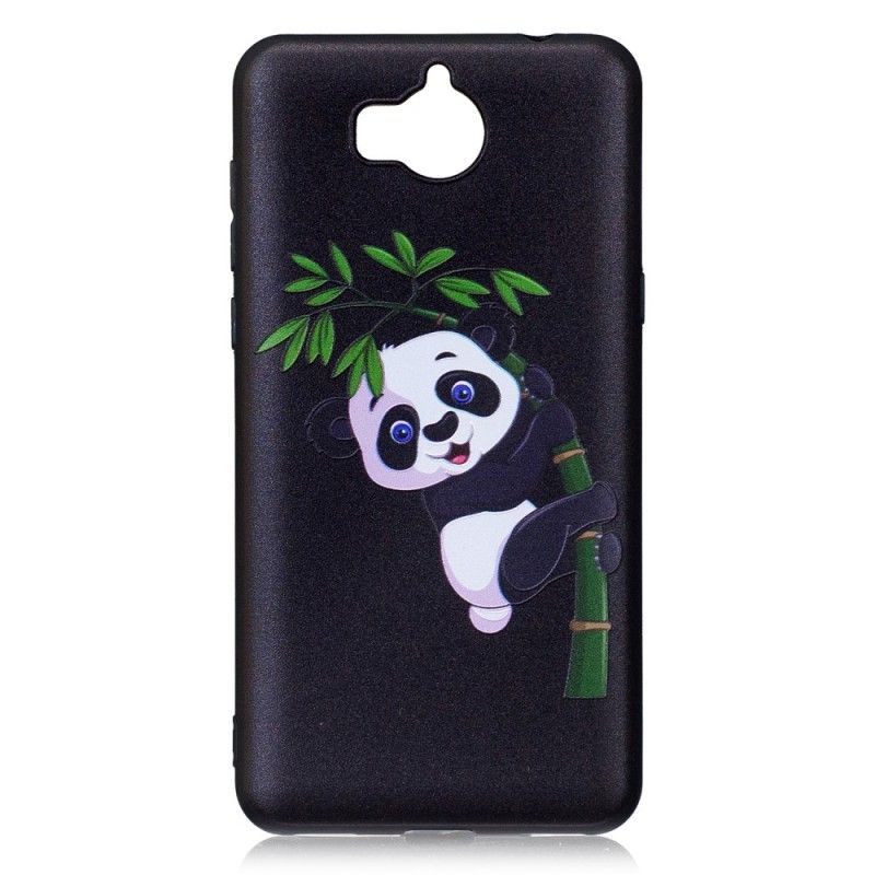 Hülle Huawei Y6 2017 Geprägter Panda Auf Bambus