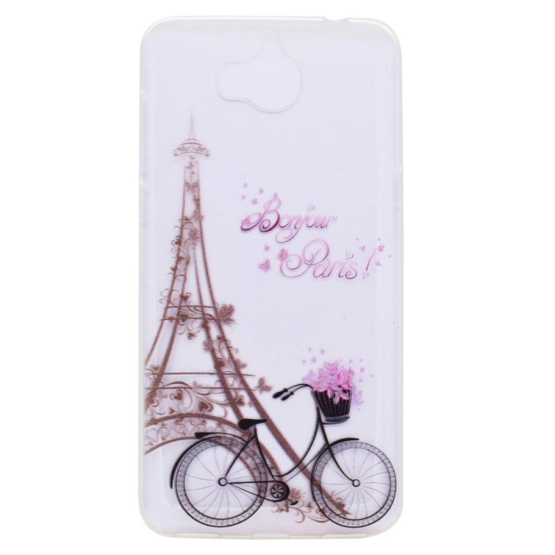 Hülle Huawei Y6 2017 Handyhülle Transparent Hallo Paris