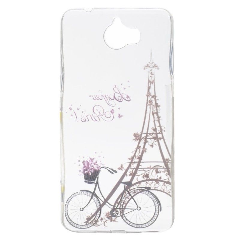 Hülle Huawei Y6 2017 Handyhülle Transparent Hallo Paris