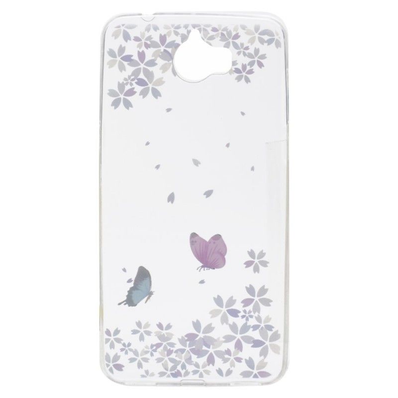 Hülle Huawei Y6 2017 Transparente Schmetterlinge Und Blumen