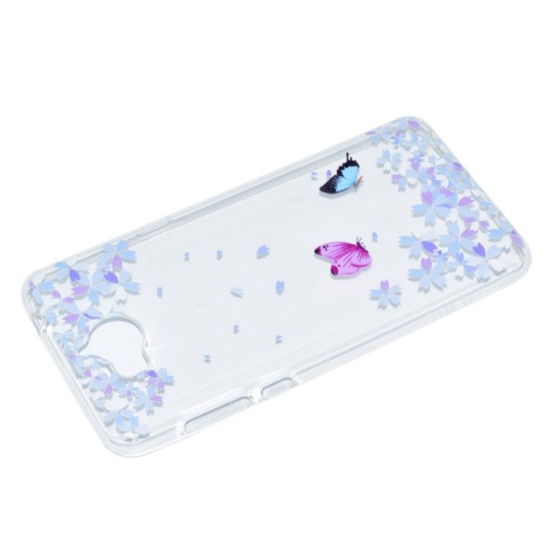 Hülle Huawei Y6 2017 Transparente Schmetterlinge Und Blumen