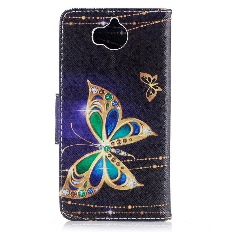 Lederhüllen Für Huawei Y6 2017 Magischer Schmetterling