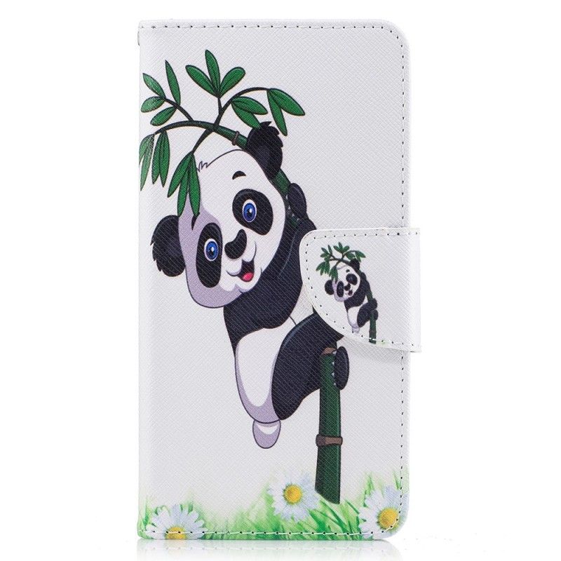 Lederhüllen Huawei Y6 2017 Panda Auf Bambus