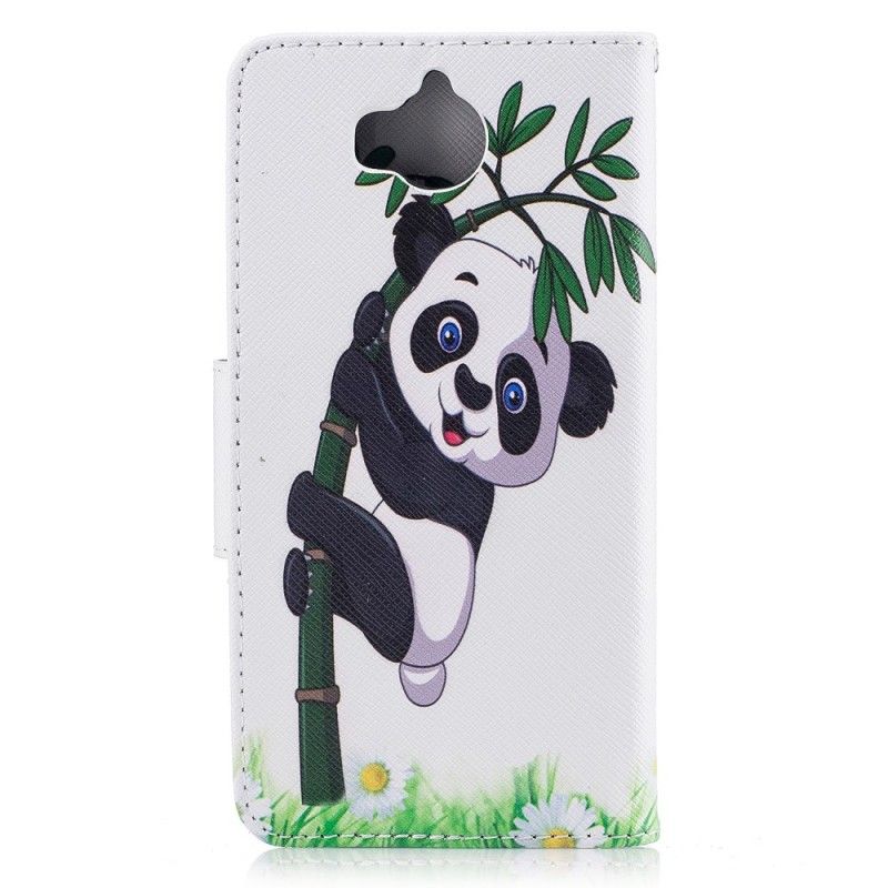 Lederhüllen Huawei Y6 2017 Panda Auf Bambus