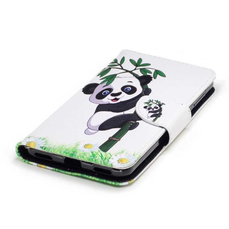 Lederhüllen Huawei Y6 2017 Panda Auf Bambus