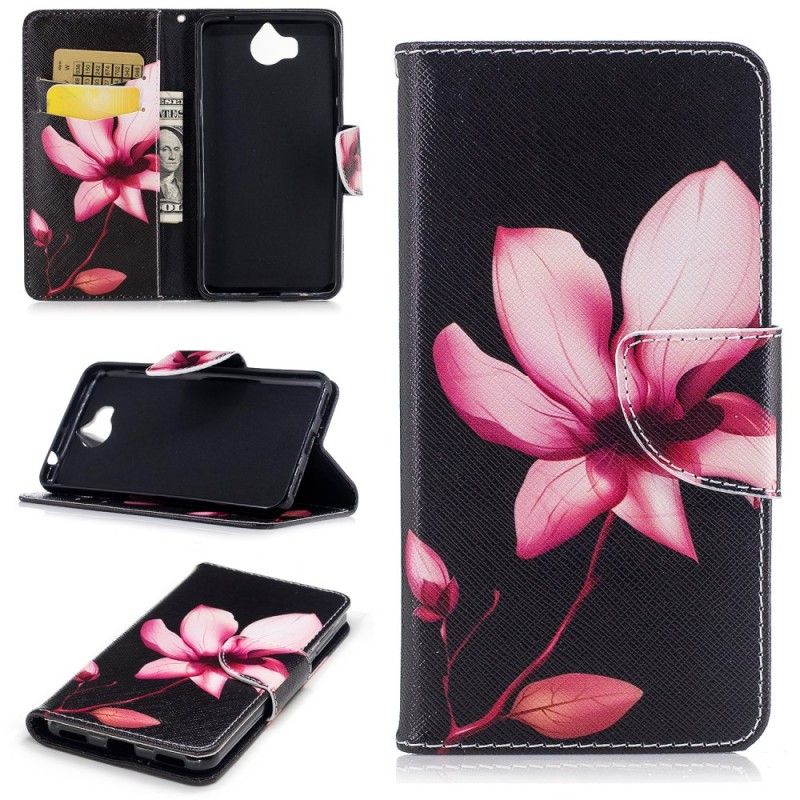 Lederhüllen Huawei Y6 2017 Rosa Blume