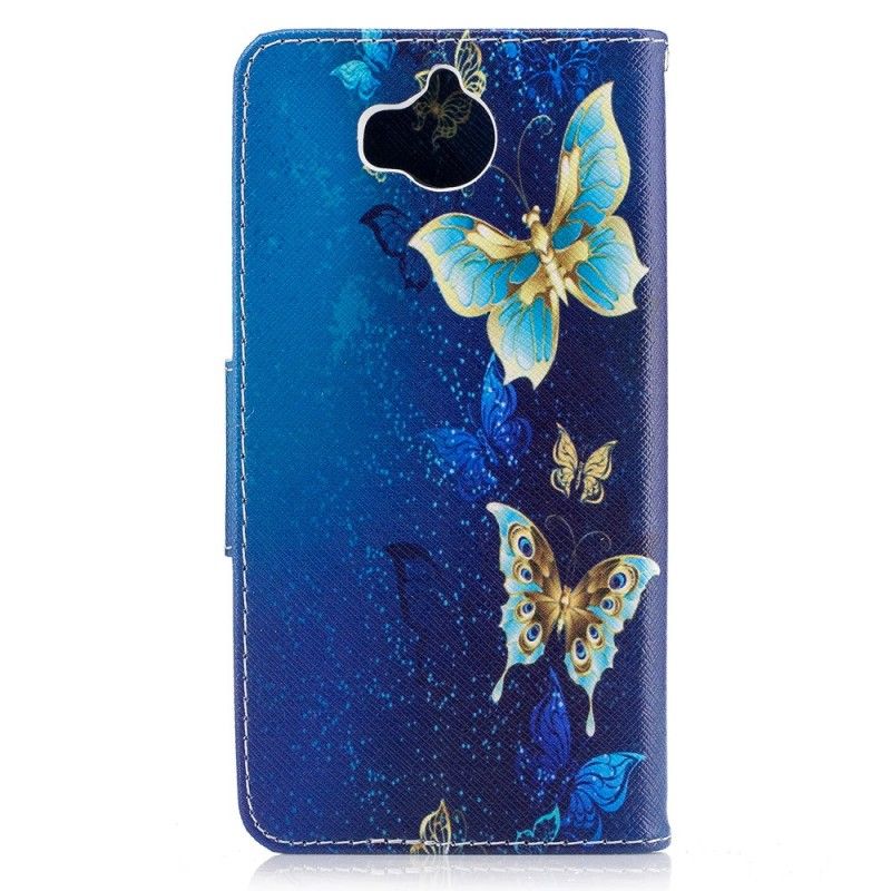 Lederhüllen Huawei Y6 2017 Schmetterlinge In Der Nacht