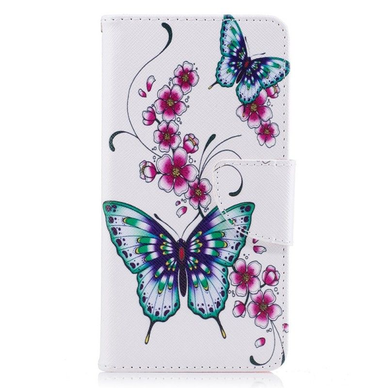 Lederhüllen Huawei Y6 2017 Wundervolle Schmetterlinge
