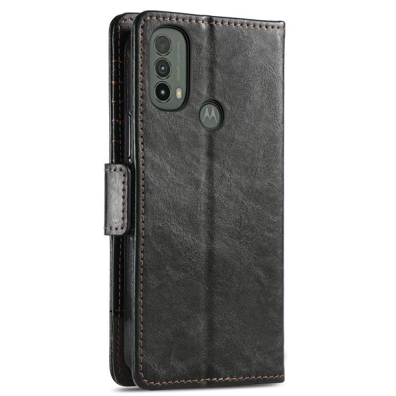 Flip Case Für Moto E40 / E30 / E20 Bicolor Doppelschließe Caseneo