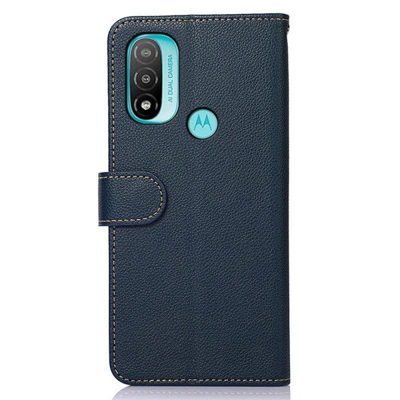 Flip Case Für Moto E40 / E30 / E20 Rfid-khazneh Im Litschi-stil