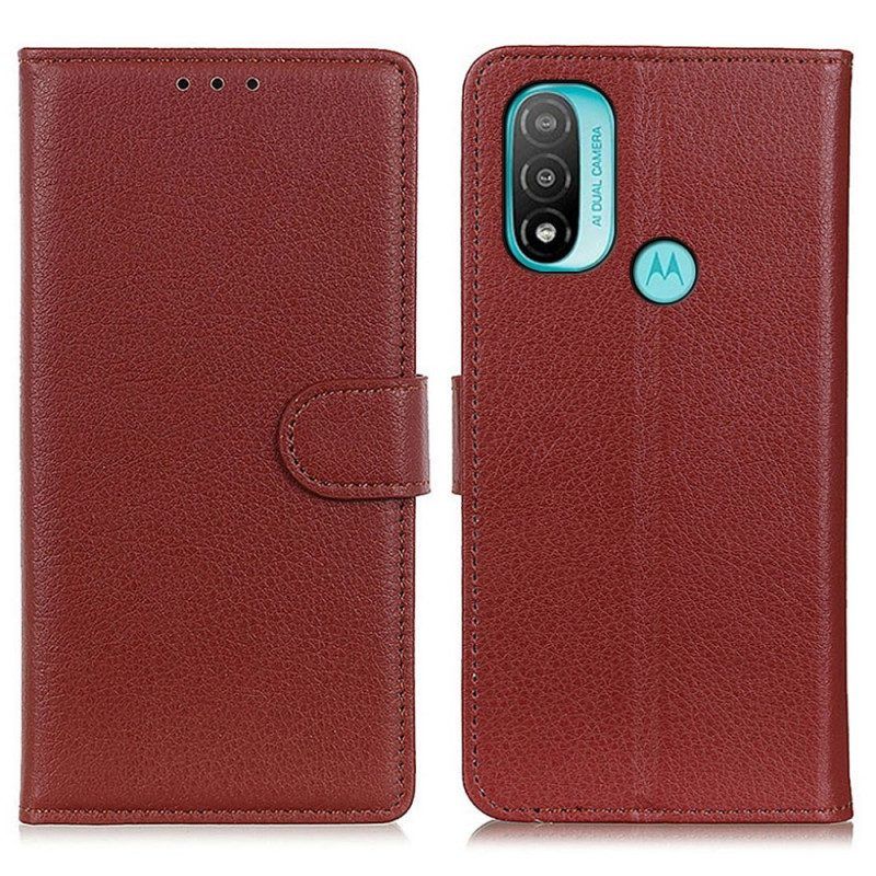 Flip Case Für Moto E40 / E30 / E20 Traditionell Litschi