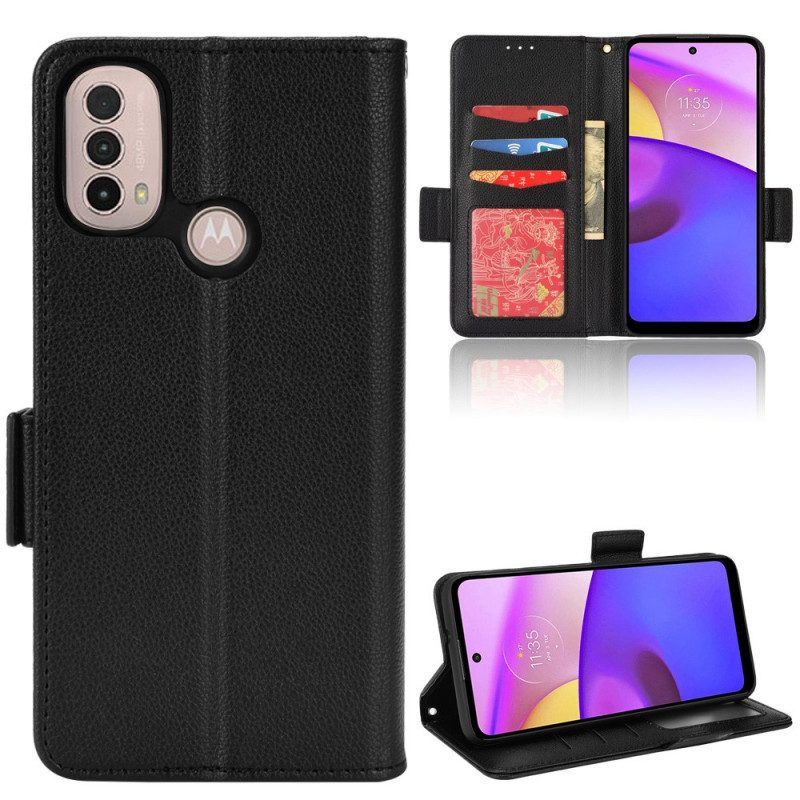 Lederhüllen Für Moto E40 / E30 / E20 Flip Case Klappe Doppelt. Neue Farben