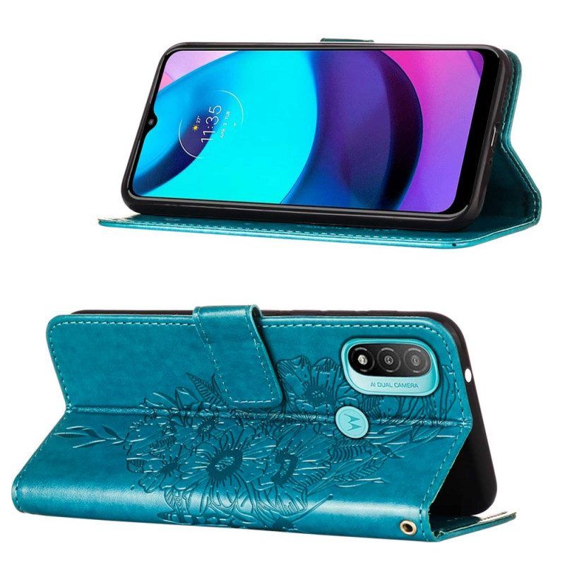 Lederhüllen Für Moto E40 / E30 / E20 Schmetterlingsdesign