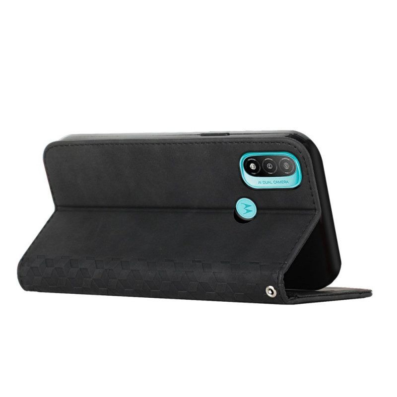 Schutzhülle Für Moto E40 / E30 / E20 Flip Case Geo-ledereffekt