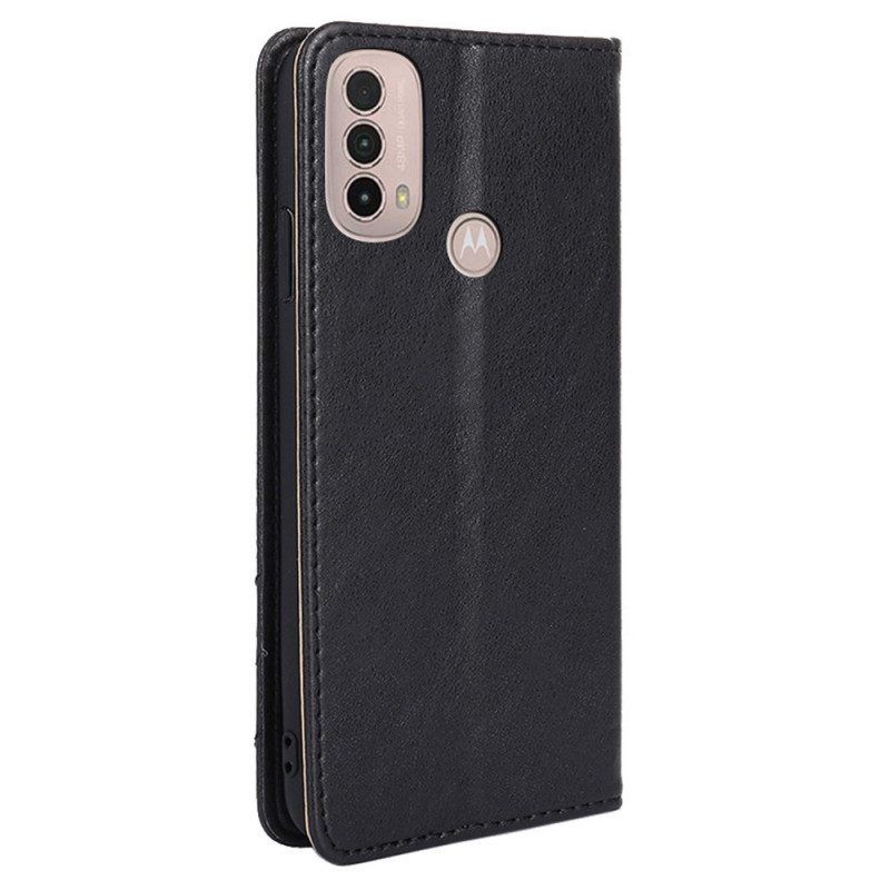 Schutzhülle Für Moto E40 / E30 / E20 Flip Case Stil Lederniete