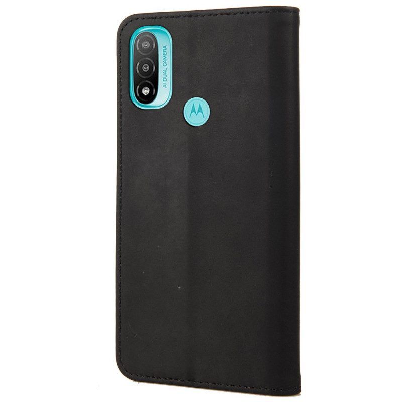 Schutzhülle Für Moto E40 / E30 / E20 Flip Case Zweifarbiger Business-ledereffekt