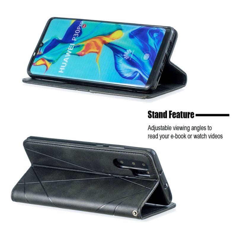 Flip Case Huawei P30 Pro Schwarz Künstlerstil