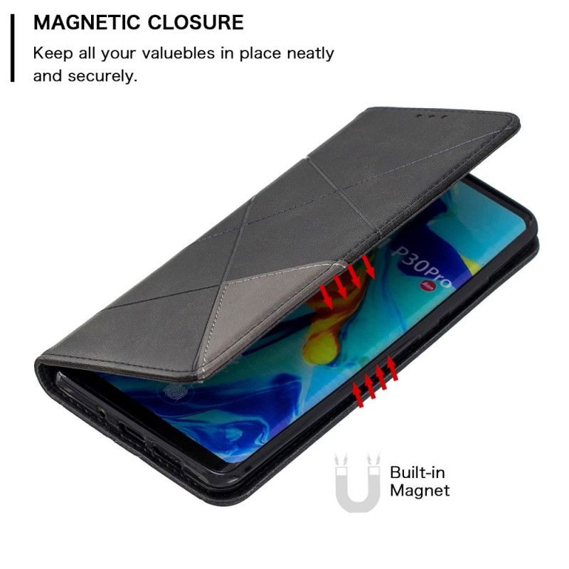 Flip Case Huawei P30 Pro Schwarz Künstlerstil