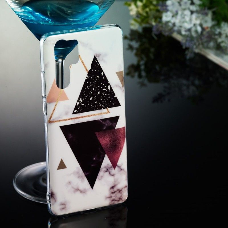 Hülle Für Huawei P30 Pro Lila Marmor-Dreiecke