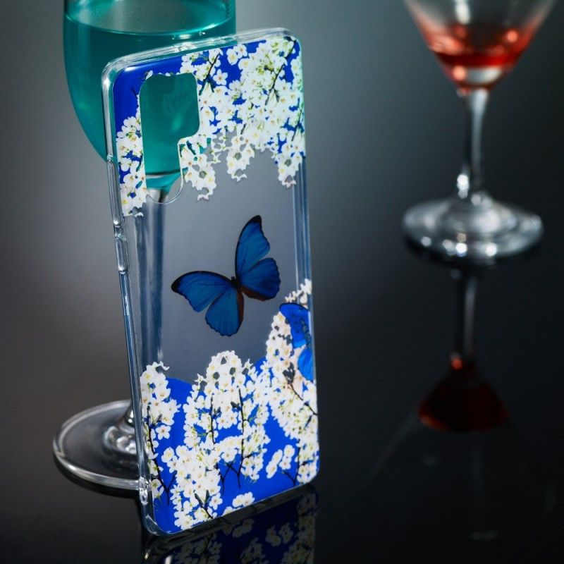 Hülle Huawei P30 Pro Blauer Schmetterling Und Winterblumen