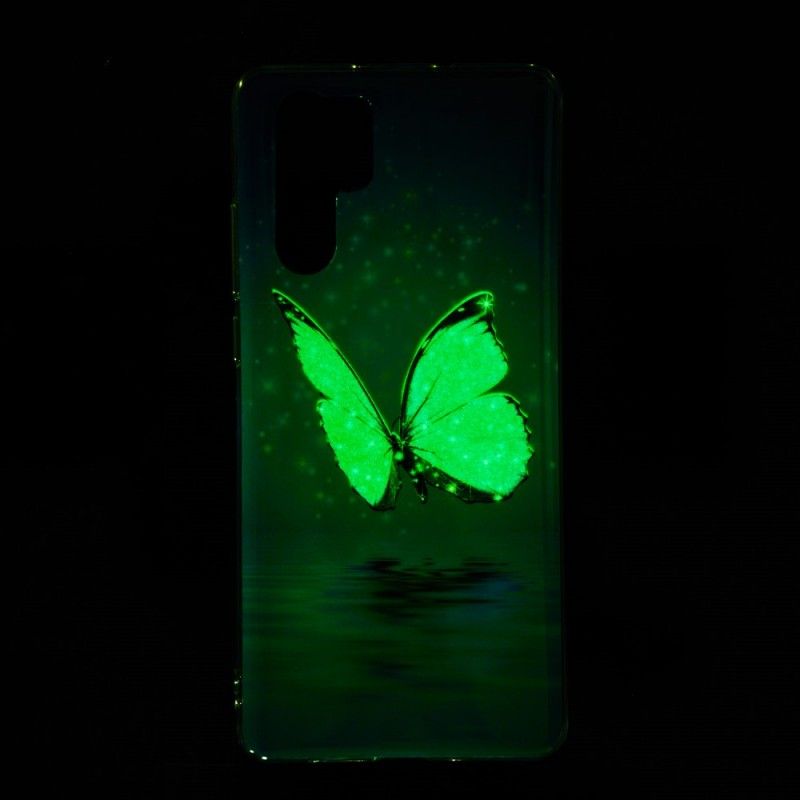 Hülle Huawei P30 Pro Handyhülle Fluoreszierender Blauer Schmetterling