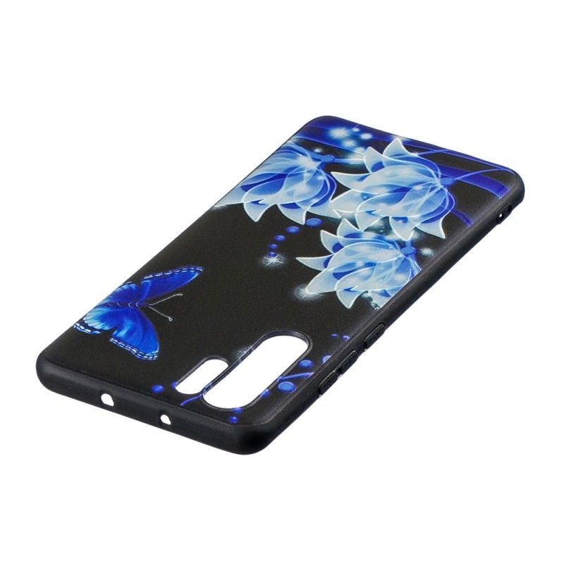 Hülle Huawei P30 Pro Schmetterling Und Blaue Blüten