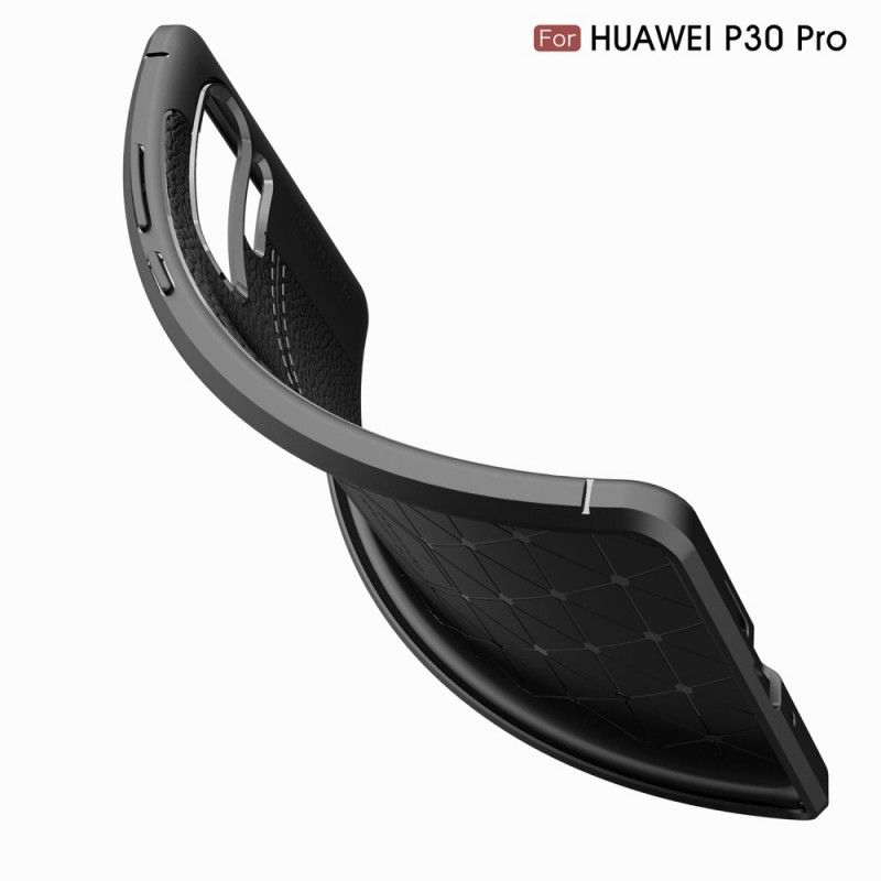 Hülle Huawei P30 Pro Schwarz Doppellinien-Litschileder-Effekt