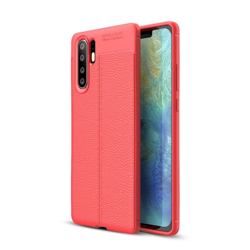 Hülle Huawei P30 Pro Schwarz Doppellinien-Litschileder-Effekt