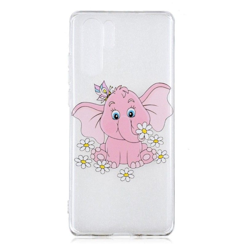 Hülle Huawei P30 Pro Transparenter Rosa Elefant