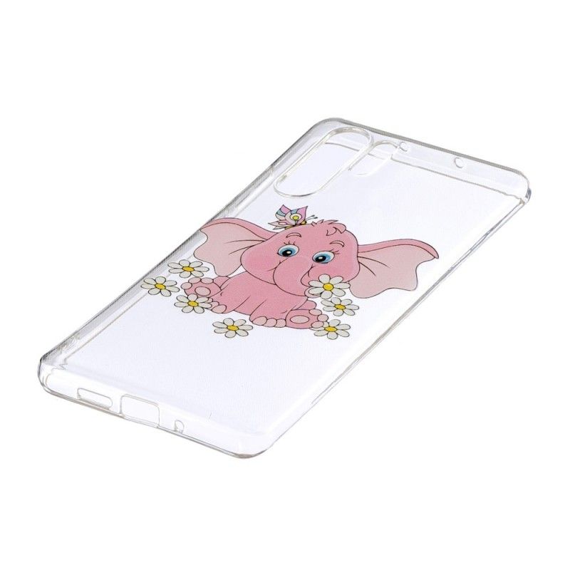 Hülle Huawei P30 Pro Transparenter Rosa Elefant