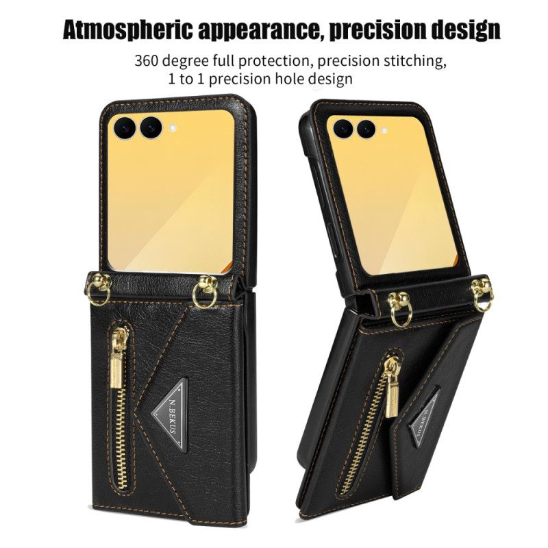 Case Für Samsung Galaxy Z Flip 7 N.bekus Schultergeldbörse