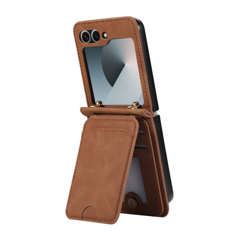 Case Samsung Galaxy Z Flip 7 Kartenhalterung Und Schultergurt In Lederoptik