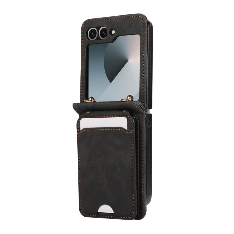 Case Samsung Galaxy Z Flip 7 Kartenhalterung Und Schultergurt In Lederoptik