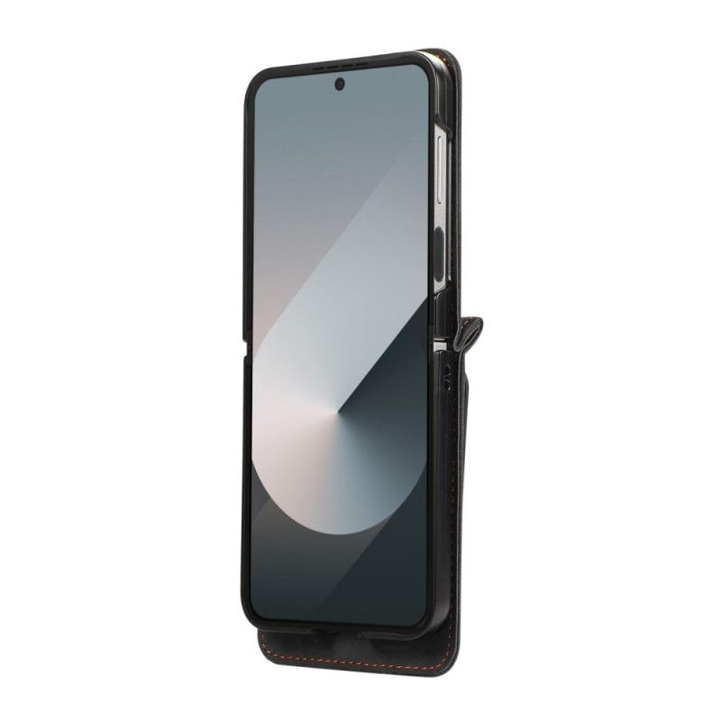 Case Samsung Galaxy Z Flip 7 Kartenhalterung Und Schultergurt In Lederoptik