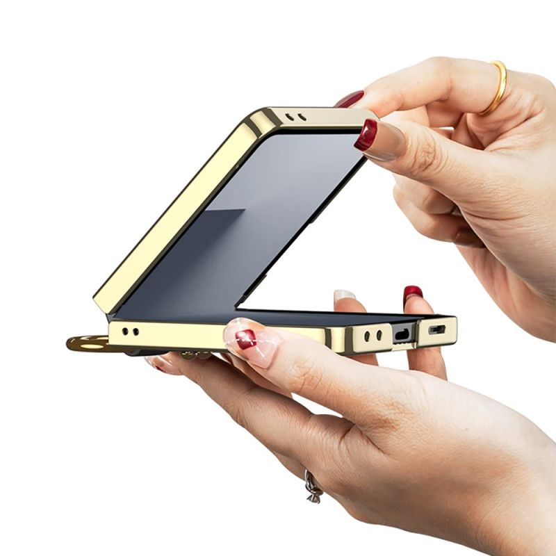 Hülle Für Samsung Galaxy Z Flip 7 Gestepptes Design Mit Ringhalter